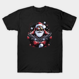 Hood Santa, Black Santa, Afro Santa, Black Christmas T-Shirt